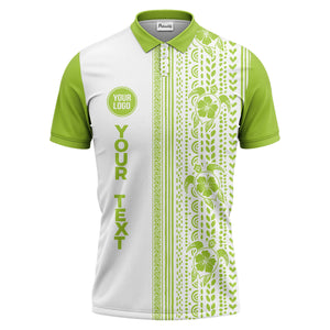 sea turtles hibiscus polynesian tribal black white polo shirt for men