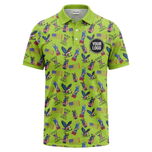 statue of liberty eagles golf clubs polo shirt