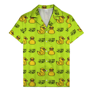 sunglassed rubber ducky parade custom logo hawaiian shirt