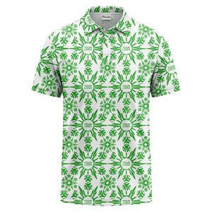 watercolor sunburst floral repeat pattern golf polo shirt