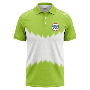 zigzag gradient custom logo polo shirt for men