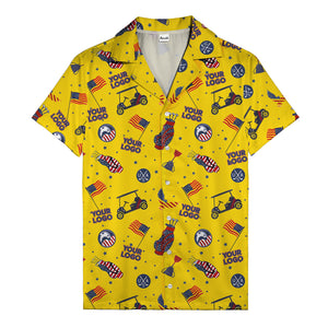 american golf flags bald eagles golf carts hawaiian shirt for men