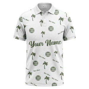 black palm tree silhouettes personalized polo shirt with custom logos
