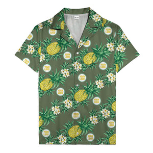 black pineapple & plumeria photographic all over hawaiian shirt