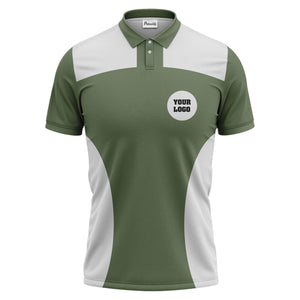 black white contrast panel customizable logo polo shirt for men