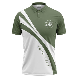 bold diagonal stripes custom logo black white gray modern golf polo shirt