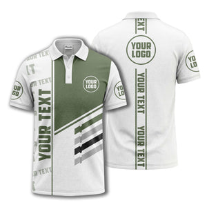 bold geometric stripes & custom text placeholder modern polo shirt