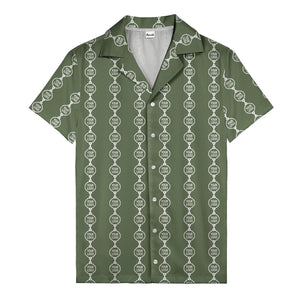 chain link custom logos black white all over hawaiian shirt