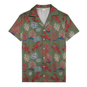 coral reef lobsters & watercolor logo repeat hawaiian shirt