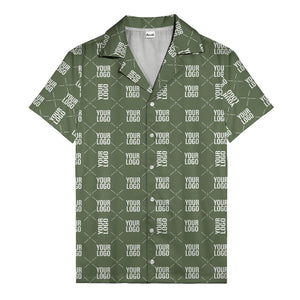 custom logo diamond repeat monochrome hawaiian shirt for men
