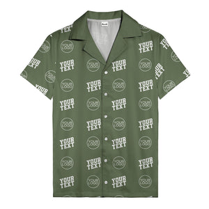 custom logo & text repeat pattern personalized hawaiian shirt