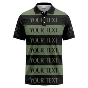 customizable text on bold horizontal stripes polo shirt