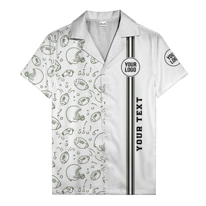 football helmets play diagrams cartoon sports hawaiian shirt for men