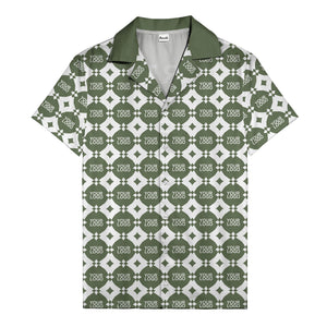 gold mon diamond lattice monogram hawaiian shirt for men