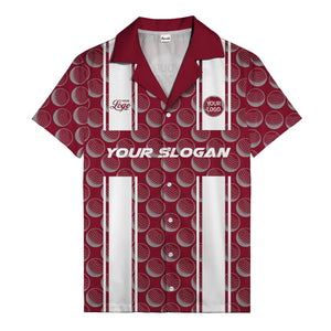 golf ball & white stripe repeat hawaiian shirt for golfers