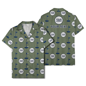 golf flag & custom logo repeat hawaiian shirt for men