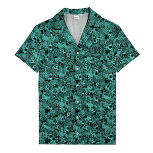 hexagon dot repeating custom text abstract geometric hawaiian shirt
