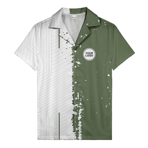 ink splattered abstract lines monochrome hawaiian shirt