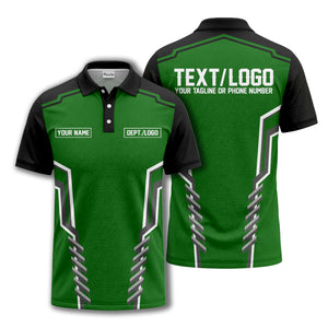 monochrome geometric lines custom name logo polo shirt for departments