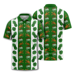 pineapple sea turtle hibiscus custom logo polo shirt