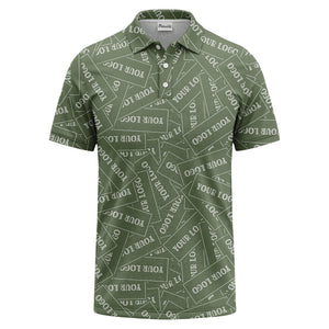 repeat your logo on black ground custom polo shirt