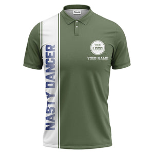 repeating logo & custom text illustration polo shirt for team sports