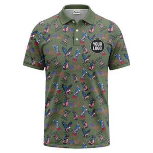 statue of liberty eagles golf clubs polo shirt