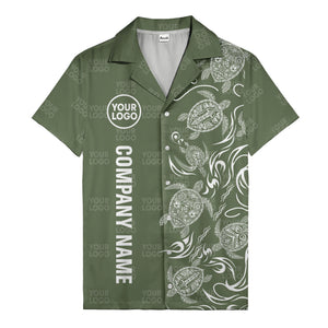 tribal black sea turtles riding waves hawaiian shirt