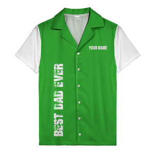 best dad ever vertical name personalized black graphic hawaiian shirt for men
