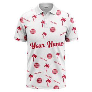 black palm tree silhouettes personalized polo shirt with custom logos