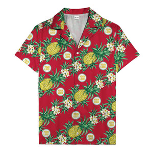 black pineapple & plumeria photographic all over hawaiian shirt