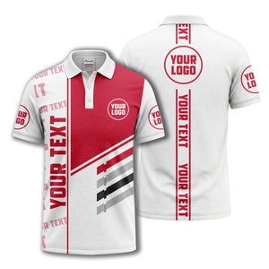 bold geometric stripes & custom text placeholder modern polo shirt