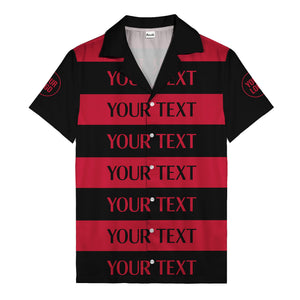 bold horizontal stripes customizable text hawaiian shirt for men