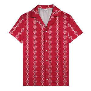 chain link custom logos black white all over hawaiian shirt