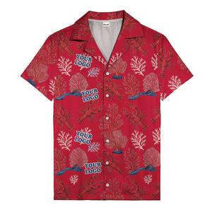 coral reef lobsters & watercolor logo repeat hawaiian shirt