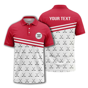 crossed golf clubs & balls repeat pattern polo shirt for men
