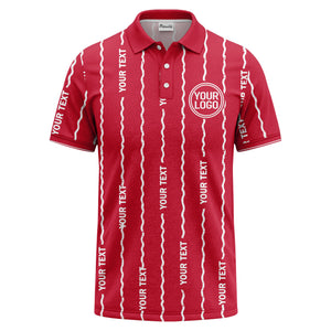 custom logo circle & wavy lines personalized polo shirt