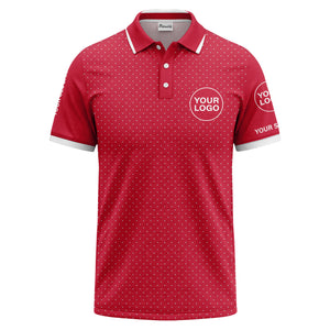 custom logo minimalist polka dot golf polo shirt
