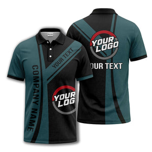 customizable company logo diagonal stripe polo shirt for corporate teams