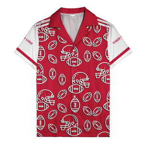 football helmets & balls repeat hawaiian shirt for men