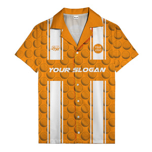 golf ball & white stripe repeat hawaiian shirt for golfers