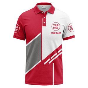 modern diagonal stripe custom logo men's golf polo shirt