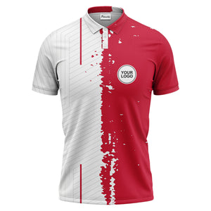 monochrome abstract lines & splatter paint art polo shirt for men