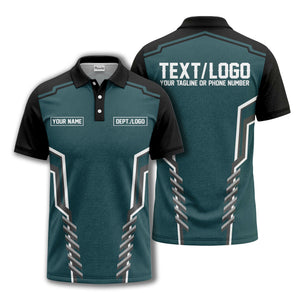 monochrome geometric lines custom name logo polo shirt for departments