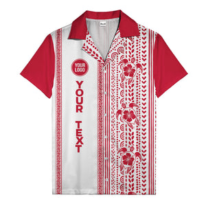 polynesian tribal turtles & hibiscus stripes black white hawaiian shirt