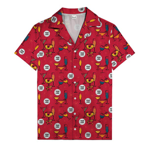 retro cocktail glasses & martini starburst hawaiian shirt