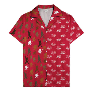 sasquatch golfers swinging clubs cartoon black hawaiian shirt for men