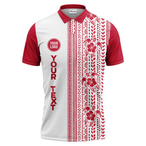 sea turtles hibiscus polynesian tribal black white polo shirt for men