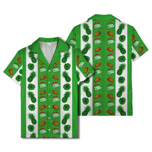 sea turtles & pineapple hibiscus striped hawaiian shirt