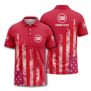 smoky american flag stars & stripes patriotic bold golf polo shirt
